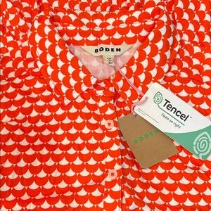 Boden Red and White Midi Dress